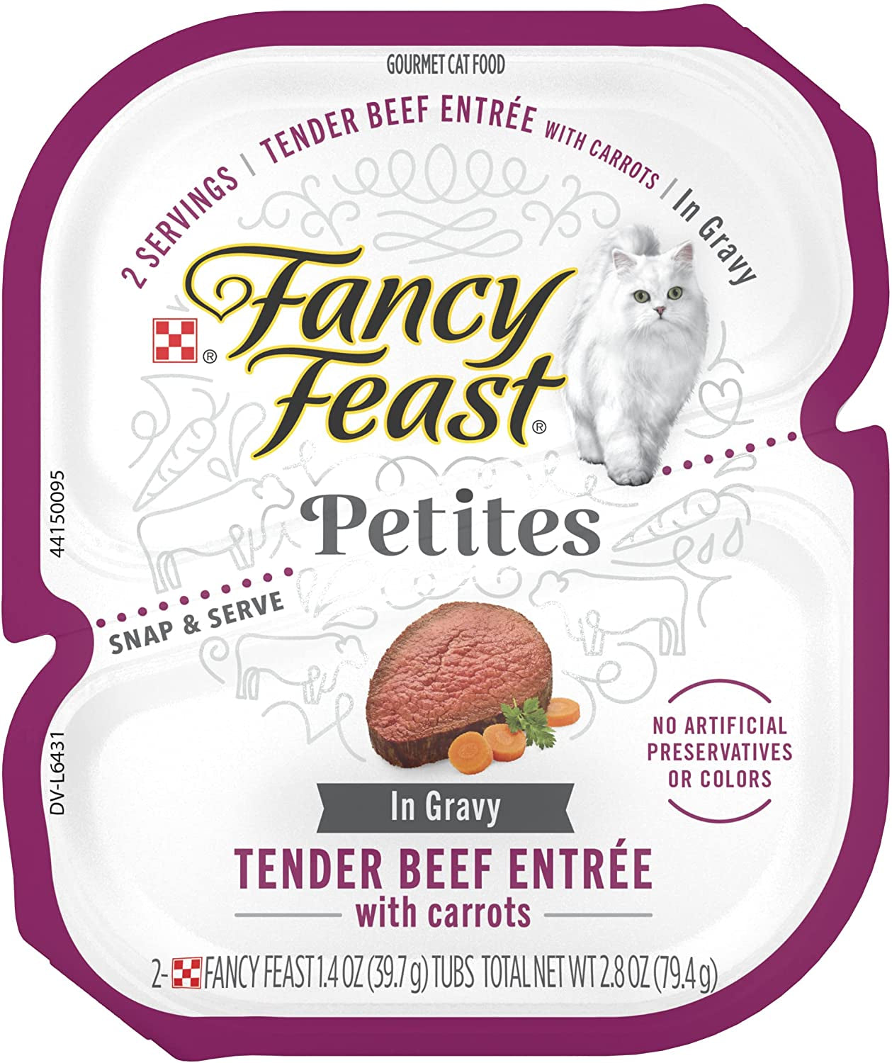 Purina  Gourmet Gravy Wet Cat Food, Petites Tender Beef with Carrots Entree - 2.8 Ounce (Pack of 12)