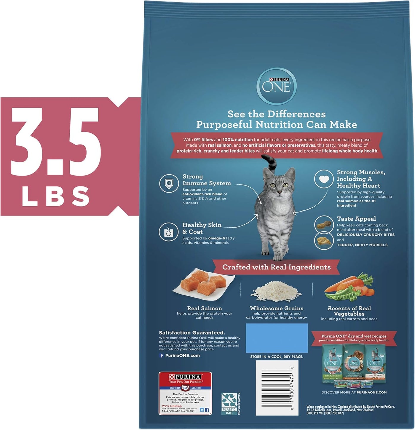 Natural Dry Cat Food, Tender Selects Blend with Real Salmon - 3.5 Lb. Bag (Pack of 2)