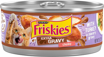 Purina  Extra Gravy Wet Cat Food Chunky with Turkey in Savory Gravy - (Pack of 24) 5.5 Oz. Cans