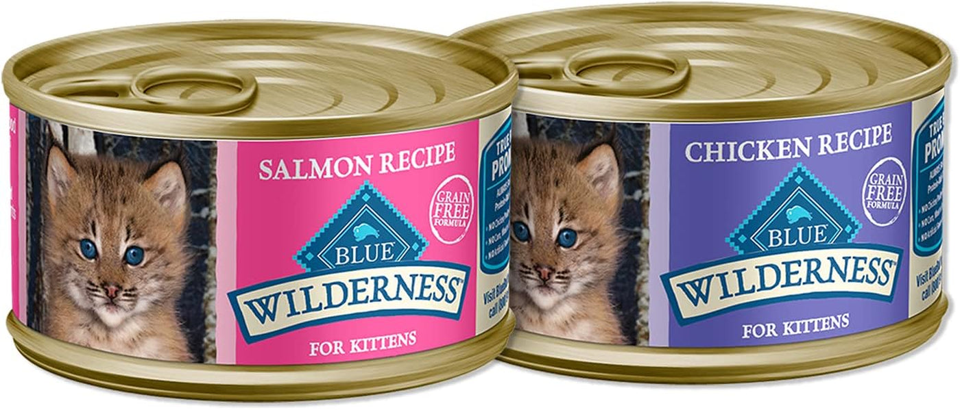 Wilderness High Protein Grain-Free Kitten Pate Wet Cat Food Variety Pack - Chicken & Salmon, 48 Cans (24 Each)