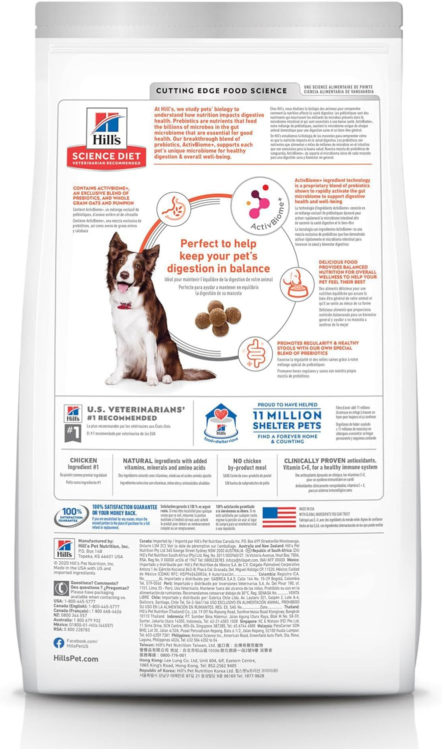 Science Diet Perfect Digestion, Adult 1-6, Digestive Support, Dry Dog Food, Salmon, Brown Rice, & Whole Oats, 3.5 Lb Bag