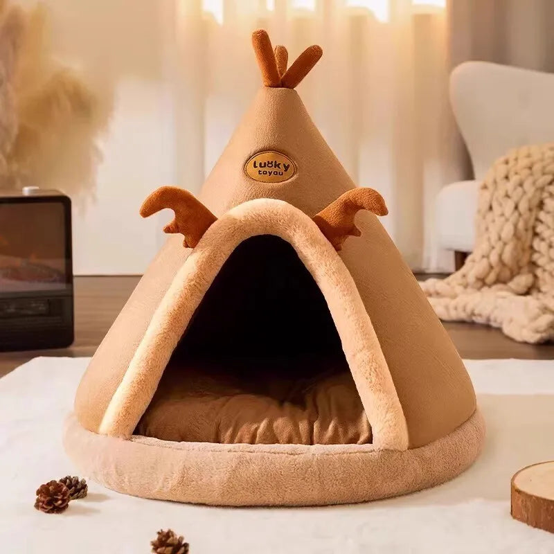 Tunnel-type autumn and winter cat pet nest three-hole cat nest elk and cat play hide-and-seek together