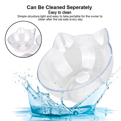 Durable Double Bowls Non-slip Cat Bowl Dog Bowl With Raised Stand Protection Cervical Pet Food Water Feeder