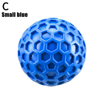 Dog Toys Bite Resistant Interactive Throwing Sound Honeycomb Balls Natural Rubber Teething Clean Teeth Toys Pet Products