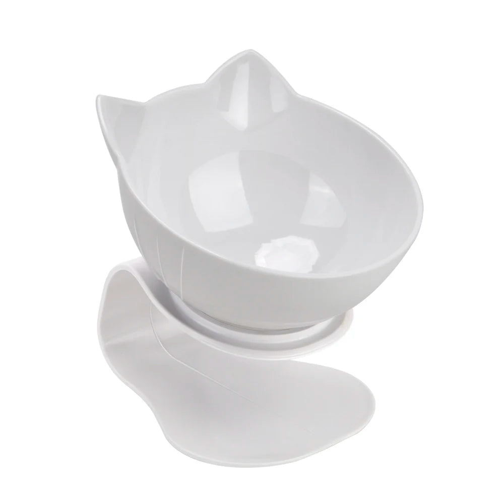 Durable Double Bowls Non-slip Cat Bowl Dog Bowl With Raised Stand Protection Cervical Pet Food Water Feeder