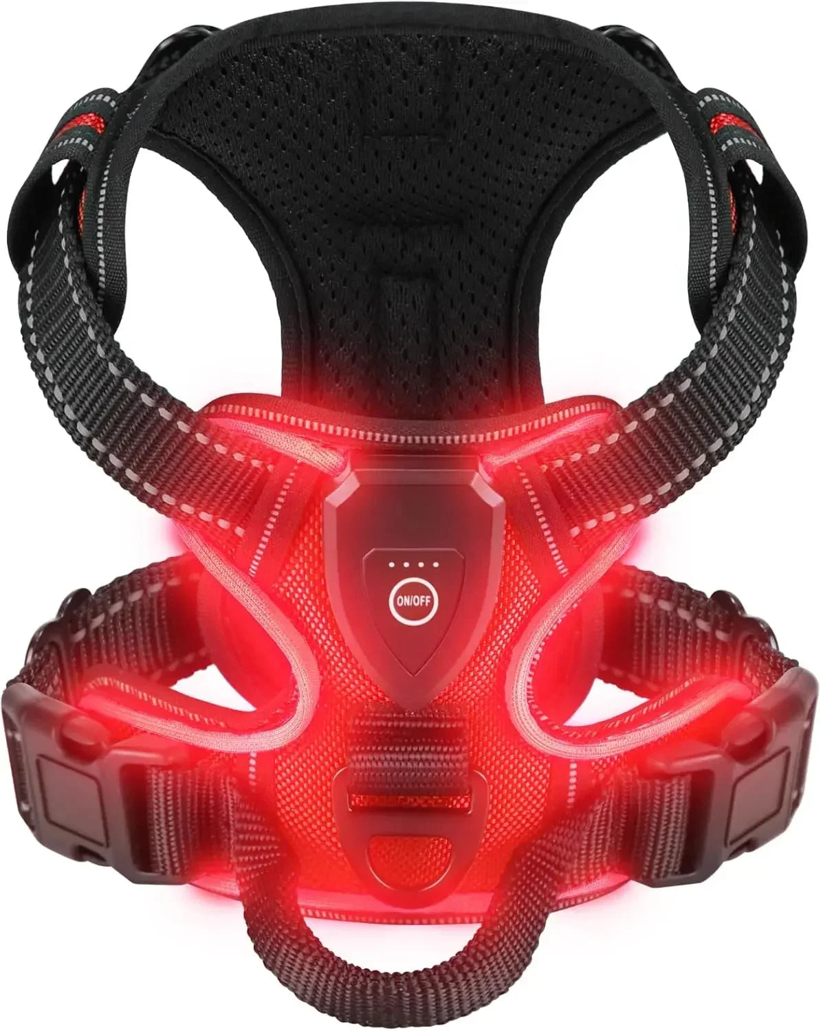 LED Light Up Dog Harness No Pull Adjustable Rechargeable Pet Vest Harness Small Medium Large Dogs Outdoor Walking Pet Supplies