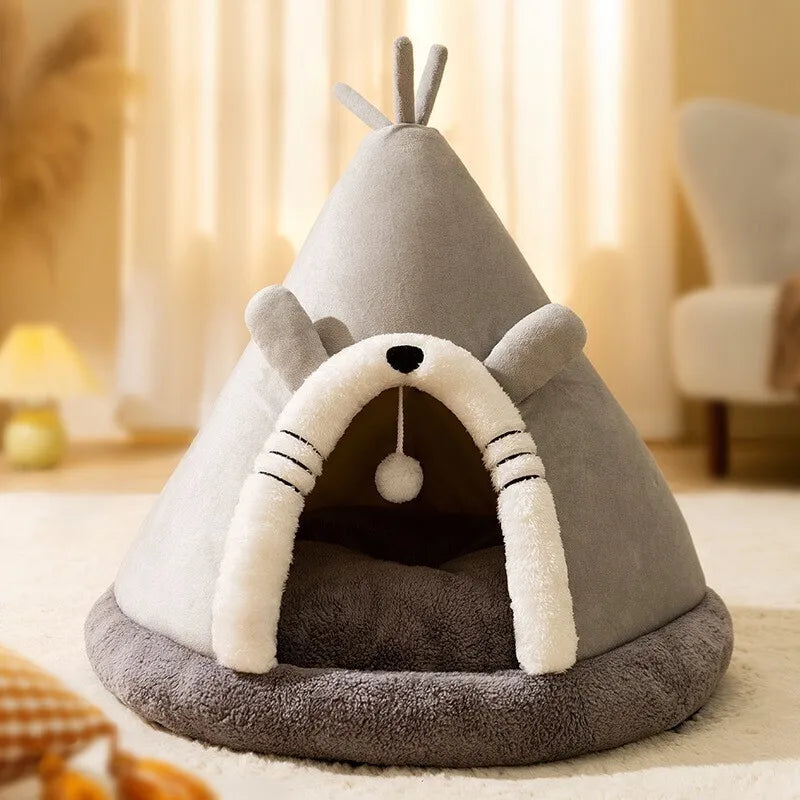 Tunnel-type autumn and winter cat pet nest three-hole cat nest elk and cat play hide-and-seek together