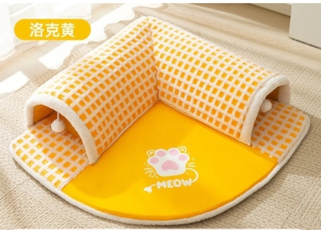 Tunnel-type autumn and winter cat pet nest three-hole cat nest elk and cat play hide-and-seek together
