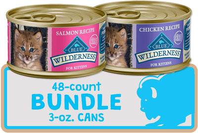 Wilderness High Protein Grain-Free Kitten Pate Wet Cat Food Variety Pack - Chicken & Salmon, 48 Cans (24 Each)