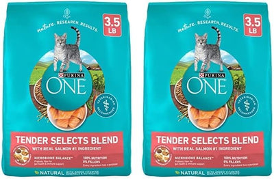 Natural Dry Cat Food, Tender Selects Blend with Real Salmon - 3.5 Lb. Bag (Pack of 2)