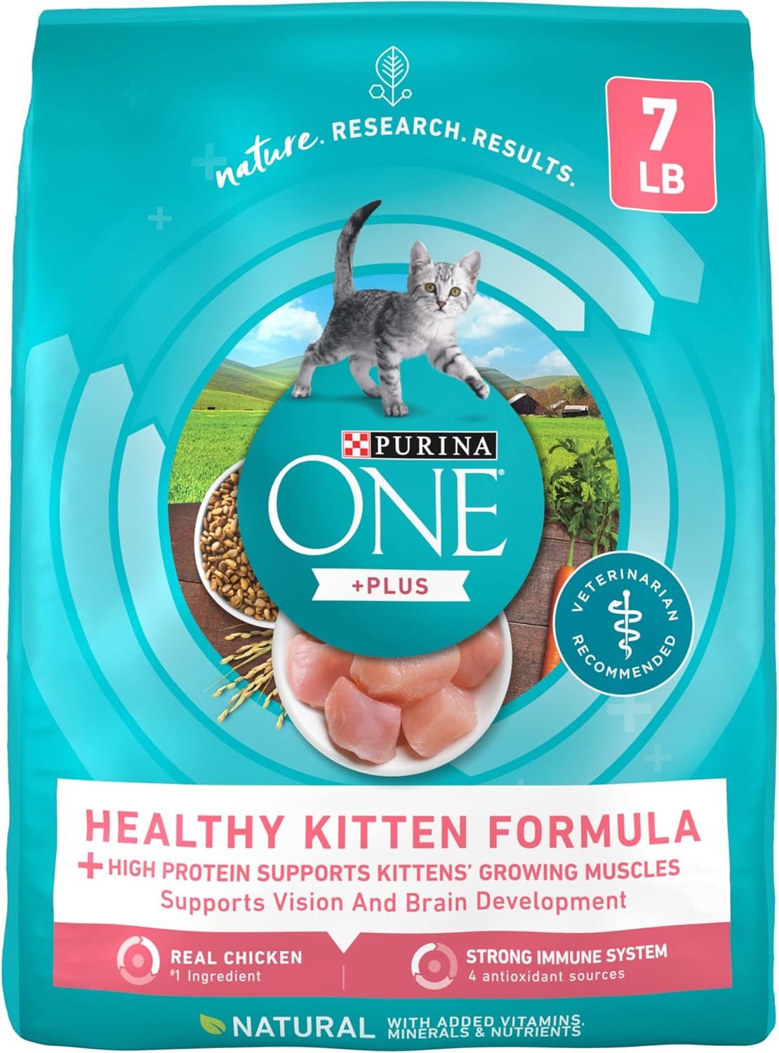 High Protein, Natural Dry Kitten Food, +Plus Healthy Kitten Formula - 7 Lb. Bag