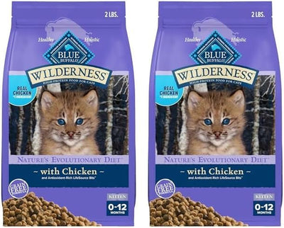 Wilderness High Protein, Natural Kitten Dry Cat Food, Chicken 2-Lb (Pack of 2)