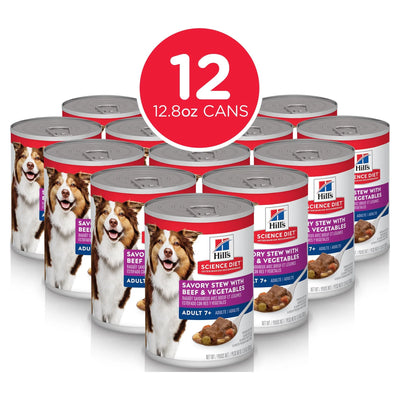 Beef & Vegetables Wet Dog Food for 7+ Senior Dogs, 12.8Oz Can 12Pk